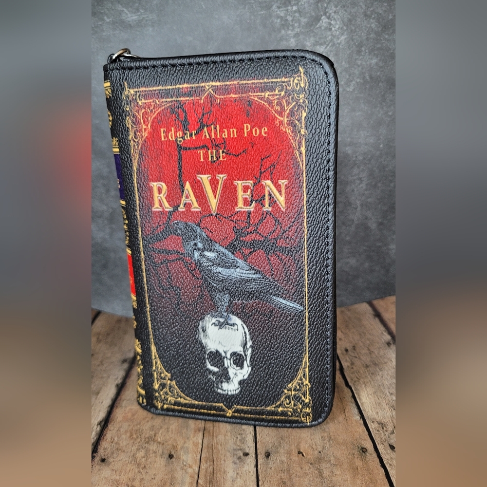 The Raven Edgar Allen Poe Book Cover Wristlet